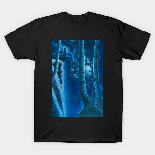 Aragorn Sees Arwen in the Birch Forests of Rivendell T-Shirt by Kip Rasmussen Tolkien Art